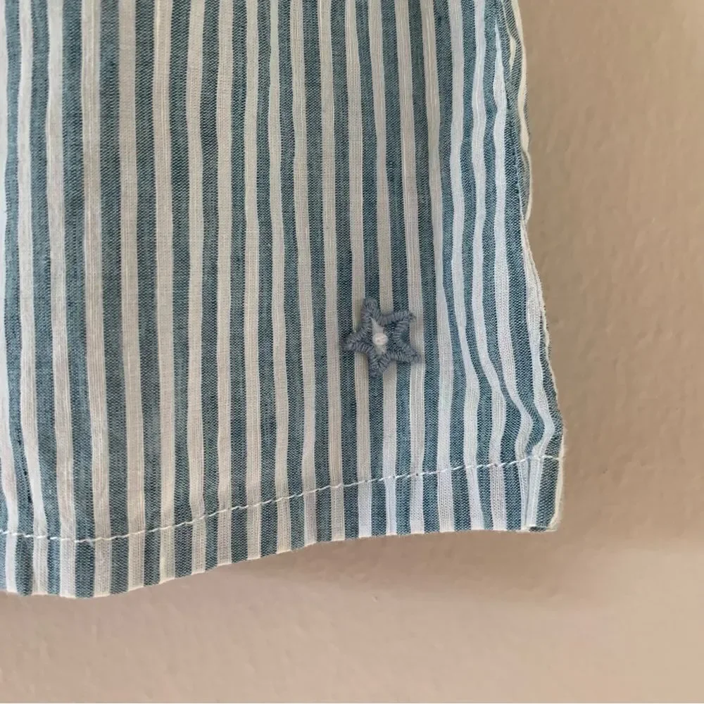 Tocoto Vintage Linen Blend Striped Skirt - Picture 6 of 8